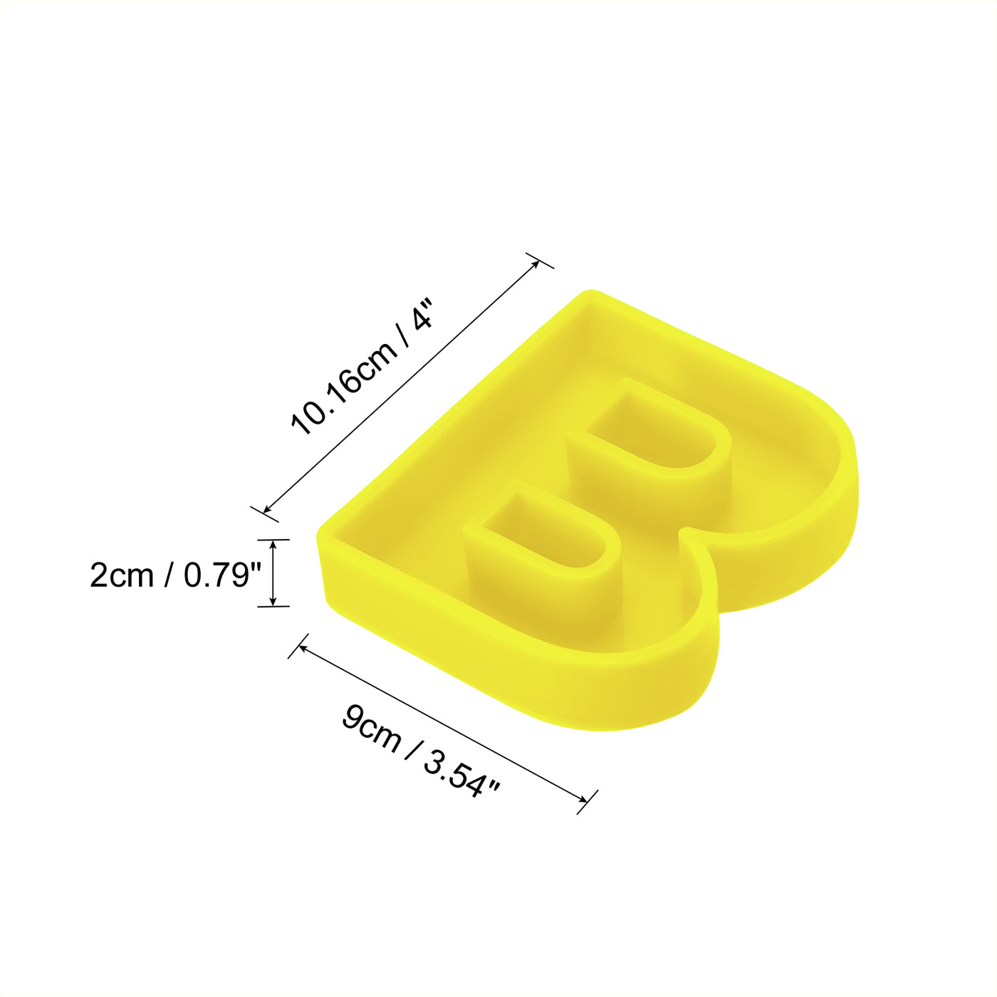 Harfington Silicone Resin Letter Mold 3D Mold for Epoxy Resin Art Large B Yellow 4inch