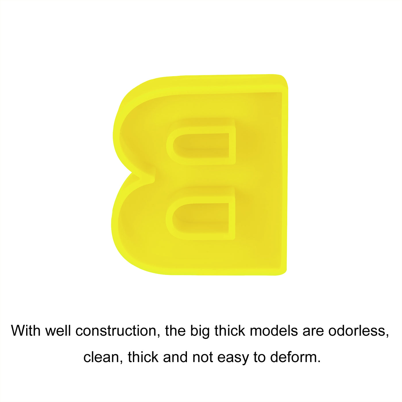 Harfington Silicone Resin Letter Mold 3D Mold for Epoxy Resin Art Large B Yellow 4inch