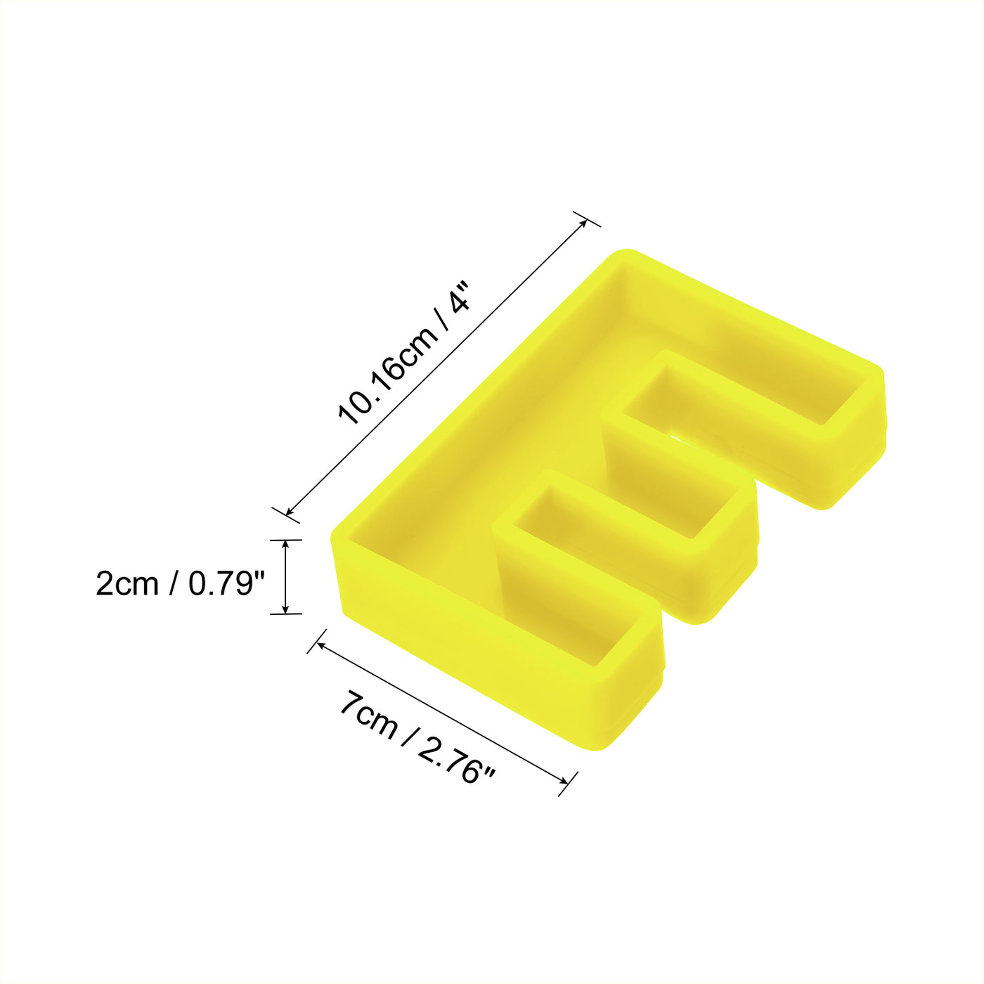 Harfington Silicone Resin Letter Mold 3D Mold for Epoxy Resin Art Large E Yellow 4inch