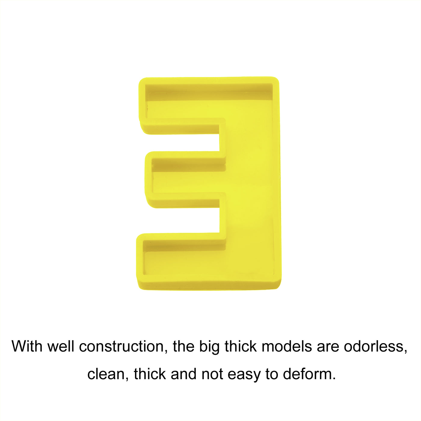 Harfington Silicone Resin Letter Mold 3D Mold for Epoxy Resin Art Large E Yellow 4inch