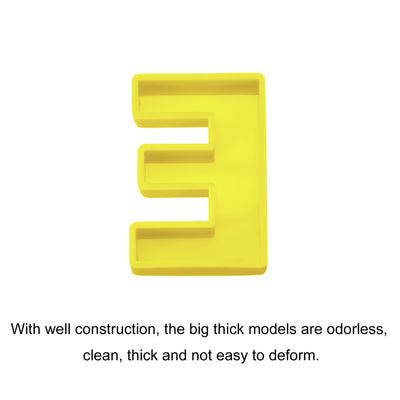 Harfington Silicone Resin Letter Mold 3D Mold for Epoxy Resin Art Large E Yellow 4inch