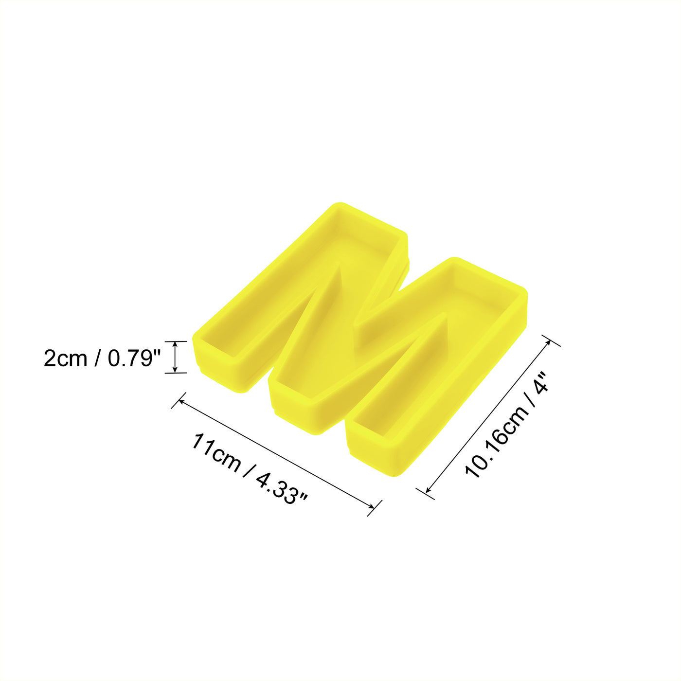 Harfington Silicone Resin Letter Mold 3D Mold for Epoxy Resin Art Large M Yellow 4inch