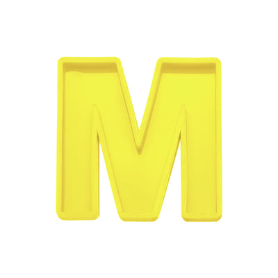 Harfington Silicone Resin Letter Mold 3D Mold for Epoxy Resin Art Large M Yellow 4inch