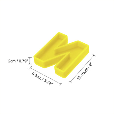 Harfington Silicone Resin Letter Mold 3D Mold for Epoxy Resin Art Large N Yellow 4inch