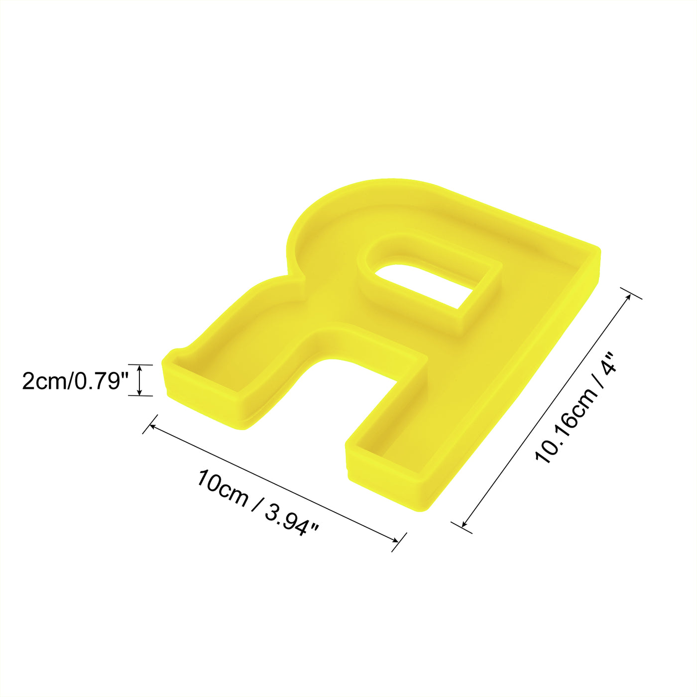 Harfington Silicone Resin Letter Mold 3D Mold for Epoxy Resin Art Large R Yellow 4inch