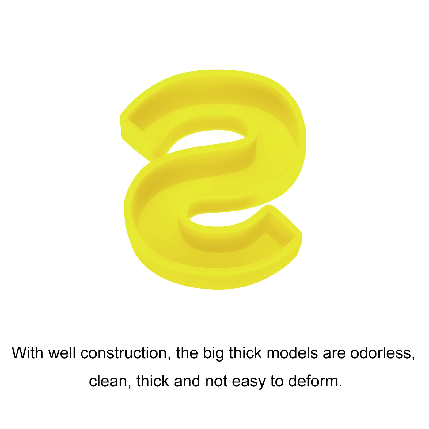 Harfington Silicone Resin Letter Mold 3D Mold for Epoxy Resin Art Large S Yellow 4inch