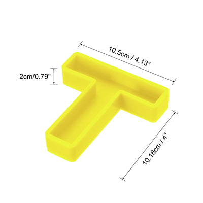 Harfington Silicone Resin Letter Mold 3D Mold for Epoxy Resin Art Large T Yellow 4inch