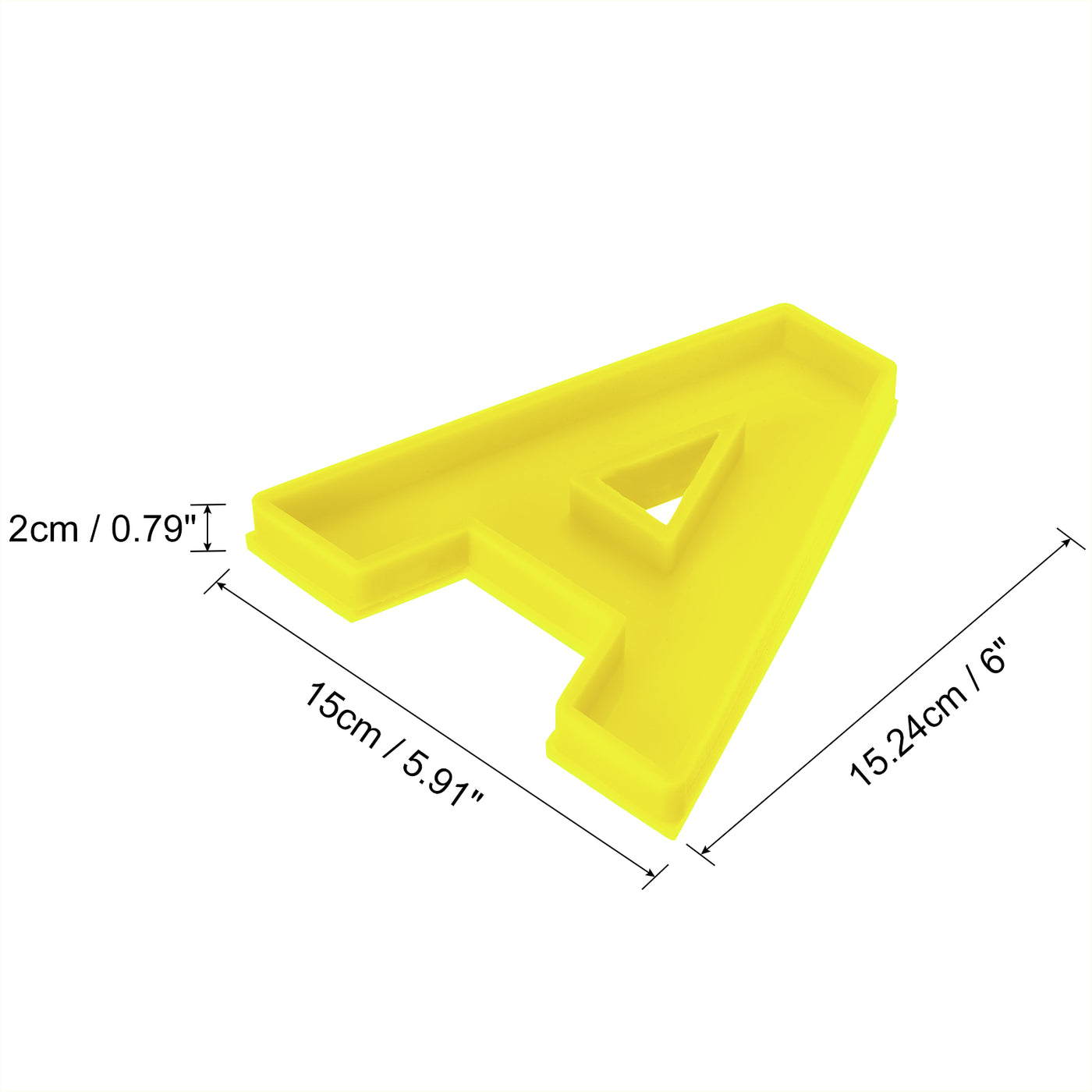 Harfington Silicone Resin Letter Mold 3D Mold for Epoxy Resin Art Large a Yellow 6inch