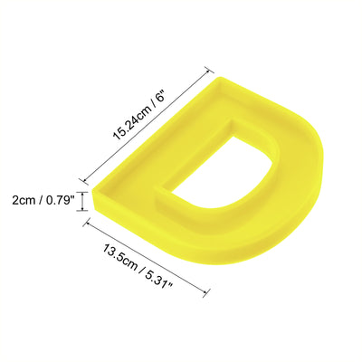 Harfington Silicone Resin Letter Mold 3D Mold for Epoxy Resin Art Large D Yellow 6inch