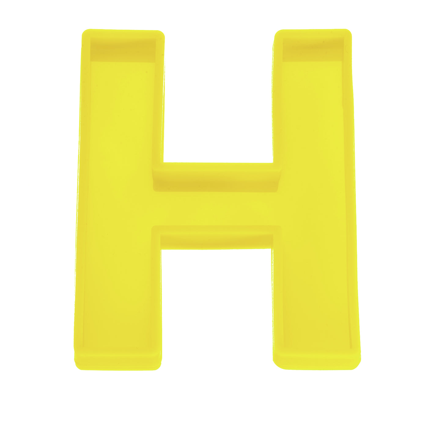 Harfington Silicone Resin Letter Mold 3D Mold for Epoxy Resin Art Large H Yellow 6inch