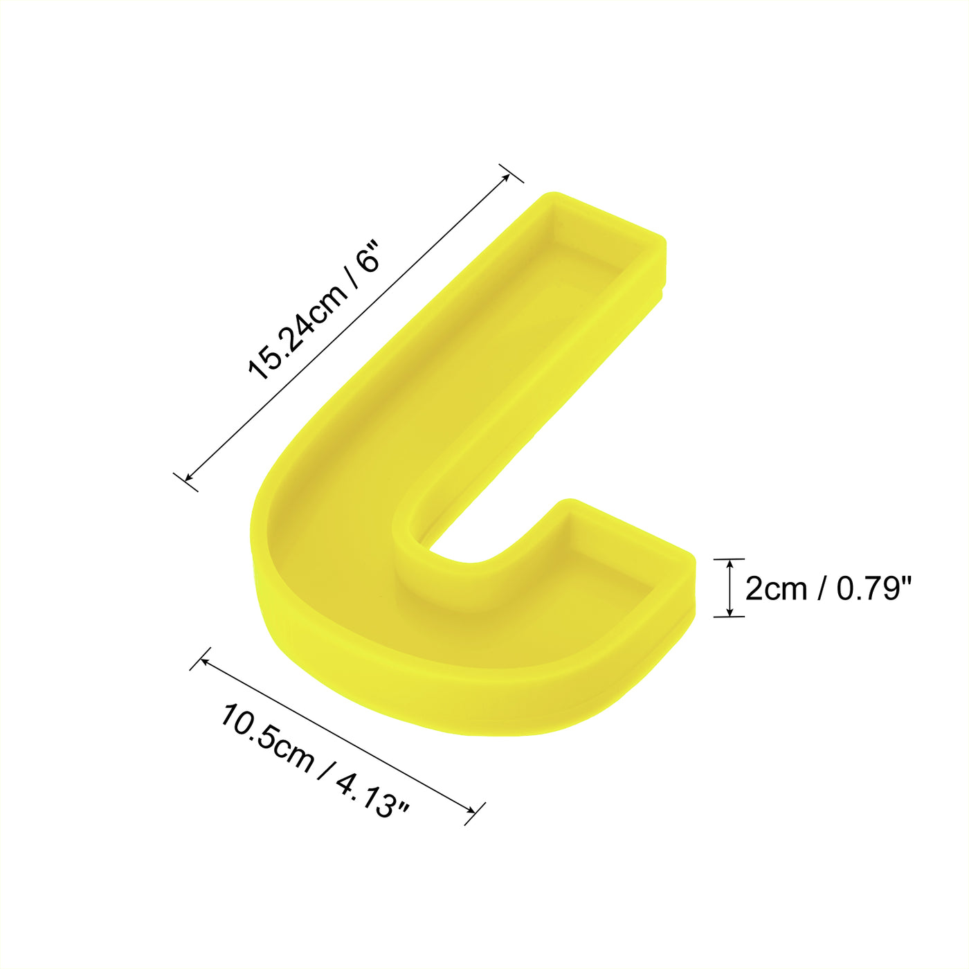 Harfington Silicone Resin Letter Mold 3D Mold for Epoxy Resin Art Large J Yellow 6inch