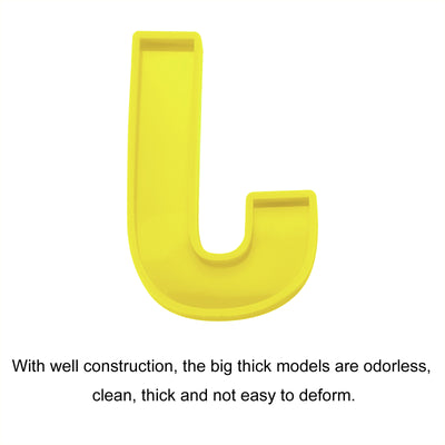 Harfington Silicone Resin Letter Mold 3D Mold for Epoxy Resin Art Large J Yellow 6inch