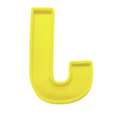 Harfington Silicone Resin Letter Mold 3D Mold for Epoxy Resin Art Large J Yellow 6inch