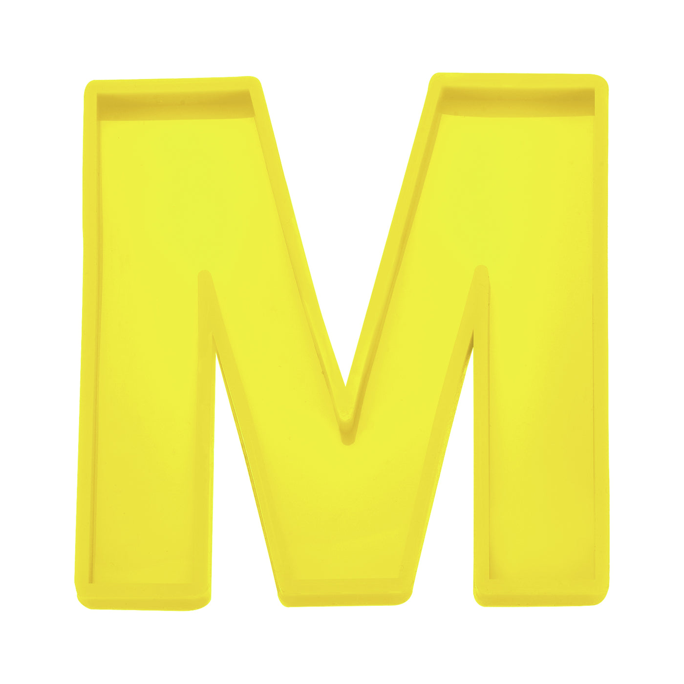 Harfington Silicone Resin Letter Mold 3D Mold for Epoxy Resin Art Large M Yellow 6inch