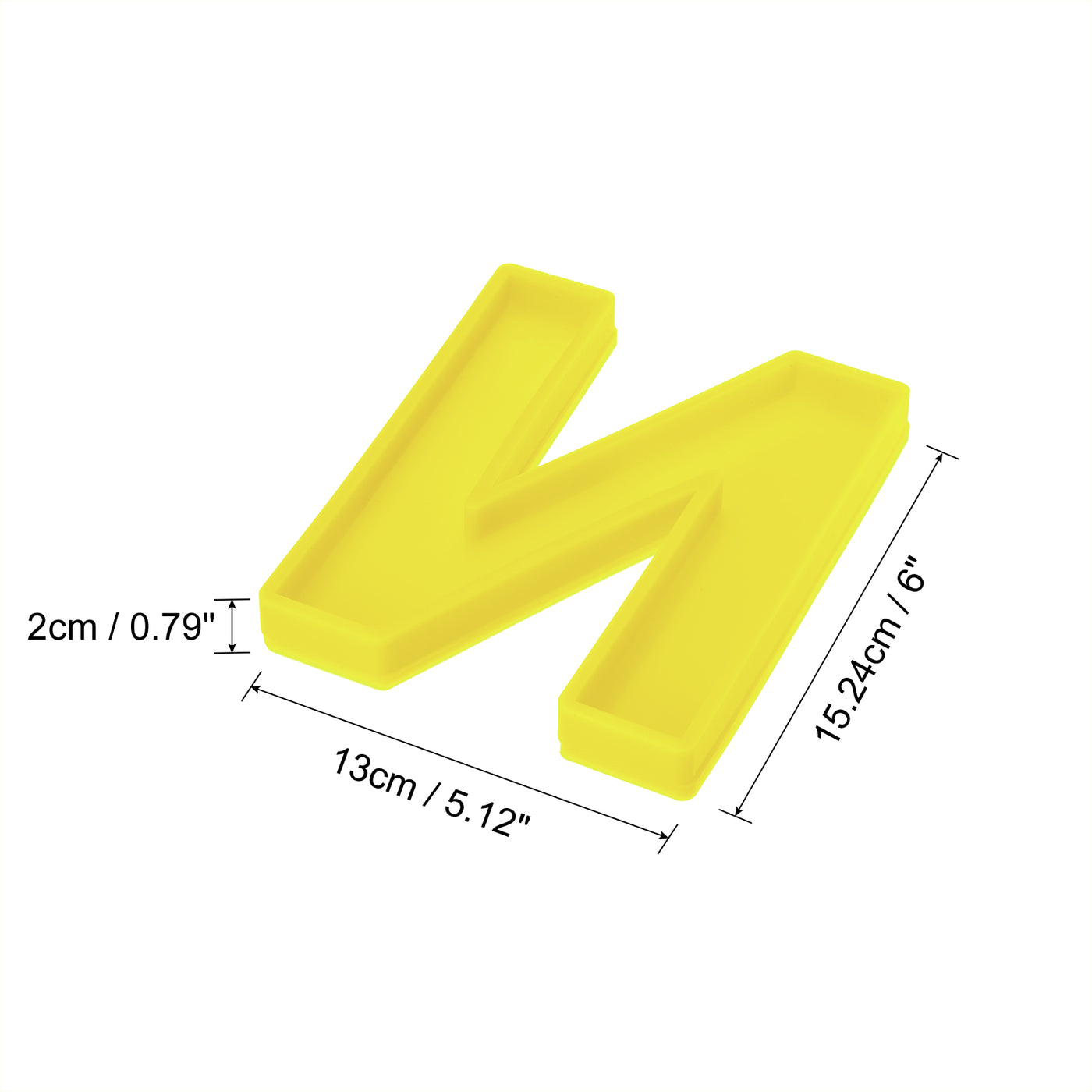 Harfington Silicone Resin Letter Mold 3D Mold for Epoxy Resin Art Large N Yellow 6inch