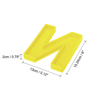 Harfington Silicone Resin Letter Mold 3D Mold for Epoxy Resin Art Large N Yellow 6inch