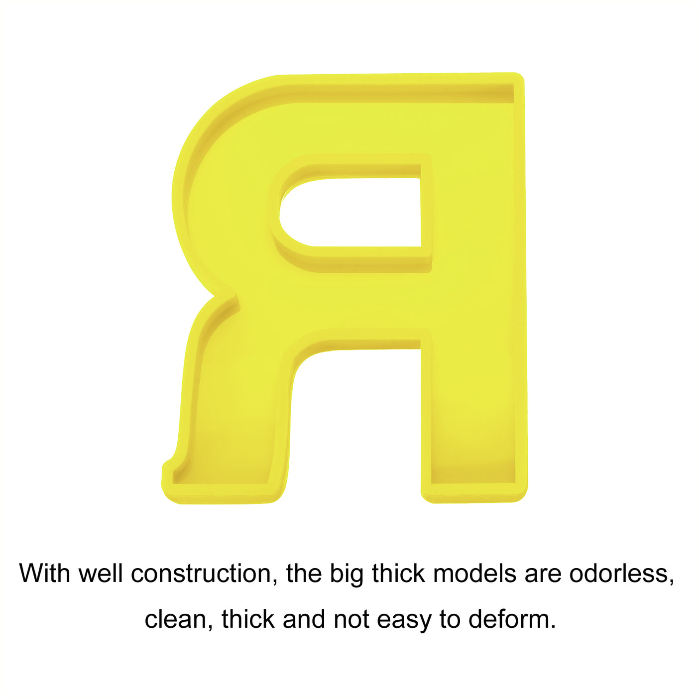 Harfington Silicone Resin Letter Mold 3D Mold for Epoxy Resin Art Large R Yellow 6inch