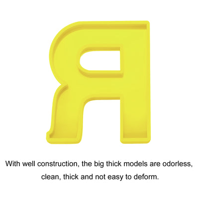 Harfington Silicone Resin Letter Mold 3D Mold for Epoxy Resin Art Large R Yellow 6inch