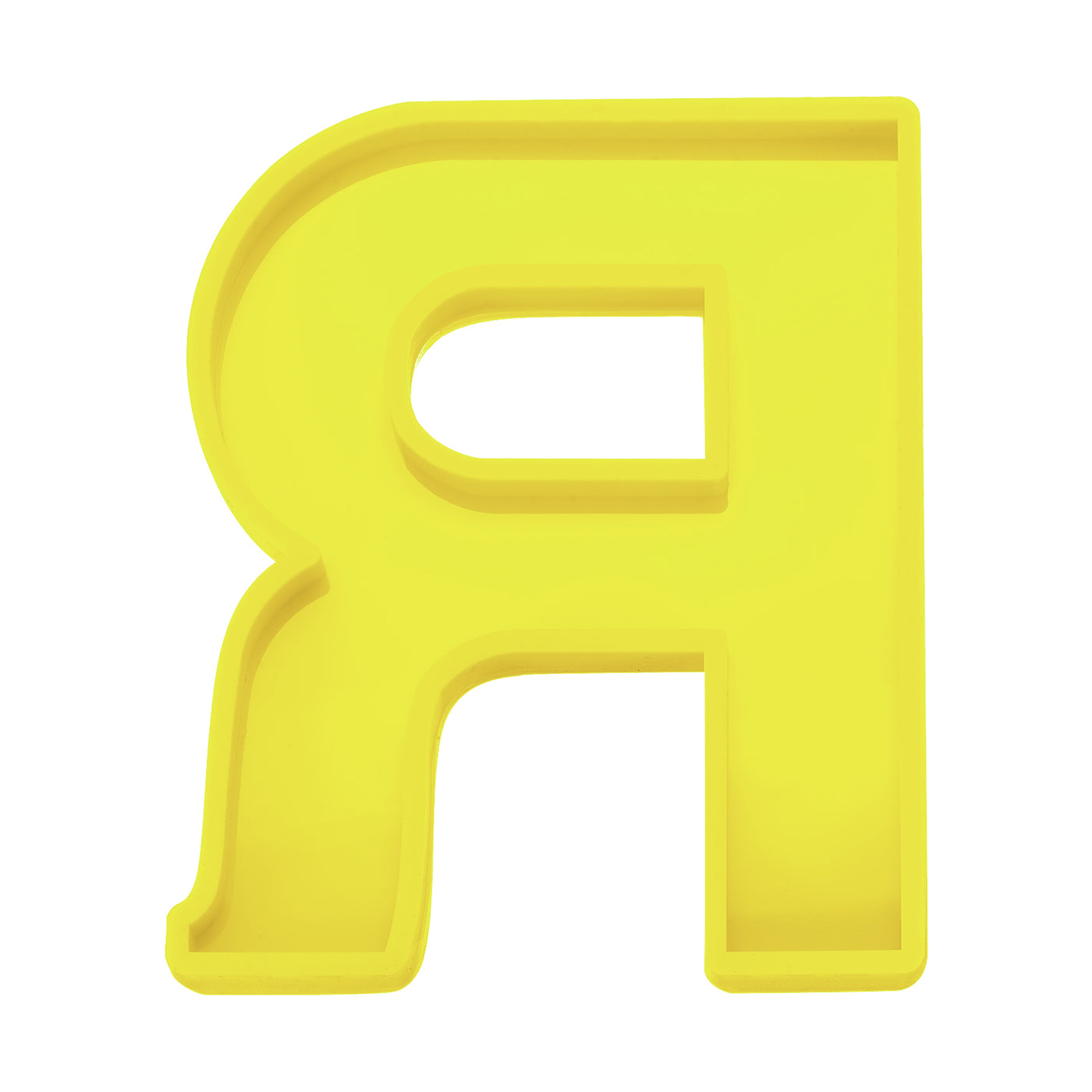 Harfington Silicone Resin Letter Mold 3D Mold for Epoxy Resin Art Large R Yellow 6inch