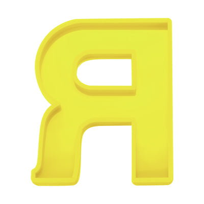 Harfington Silicone Resin Letter Mold 3D Mold for Epoxy Resin Art Large R Yellow 6inch