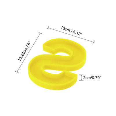 Harfington Silicone Resin Letter Mold 3D Mold for Epoxy Resin Art Large S Yellow 6inch