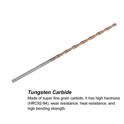 Harfington Uxcell 2.6mm Dia 100mm Length Titanium Coated K35 Tungsten Carbide Twist Drill Bit
