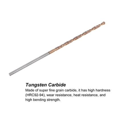 Harfington Uxcell 2.7mm Dia 100mm Length Titanium Coated K35 Tungsten Carbide Twist Drill Bit