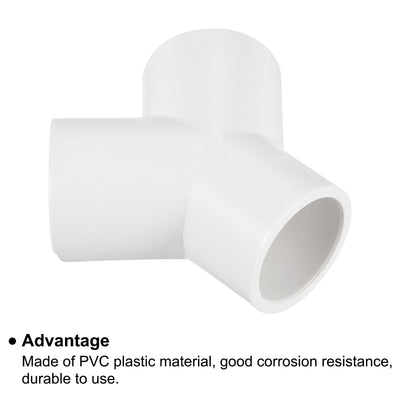 Harfington 25mm PVC Pipe Fittings 2pcs 3 Way Y Shape Water Joint Connectors Adapters