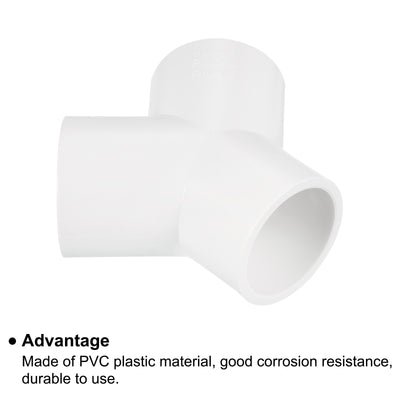 Harfington 40mm PVC Pipe Fittings 3 Way Y Shape Water Joint Connectors Adapters