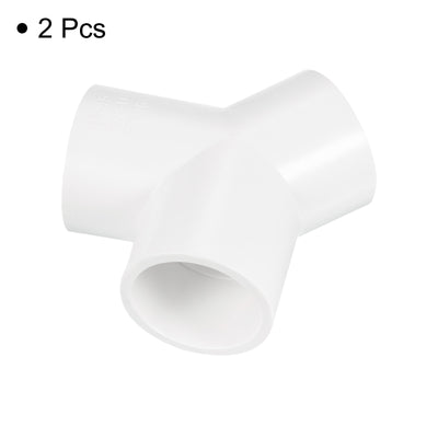 Harfington 1.57" PVC Rohrbeschläge 2Pack 3 Wege Y Form Wasserschlauch Verbindung für Garten