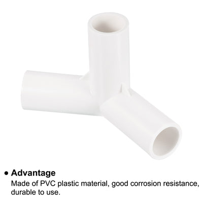 Harfington 20mm PVC Pipe Fittings 2pcs 3 Way Elbow Water Joint Connectors Adapters