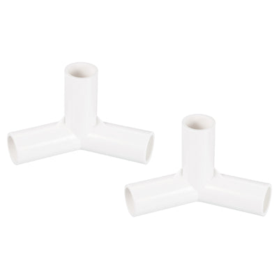 Harfington 20mm PVC Pipe Fittings 2pcs 3 Way Elbow Water Joint Connectors Adapters