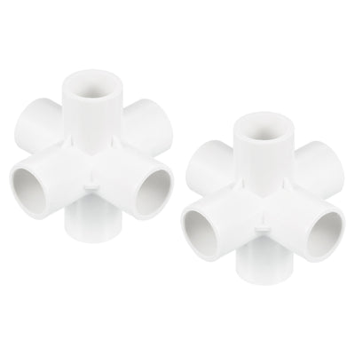 Harfington 20mm PVC Pipe Fittings 2pcs 6 Way Elbow Water Joint Connectors Adapters