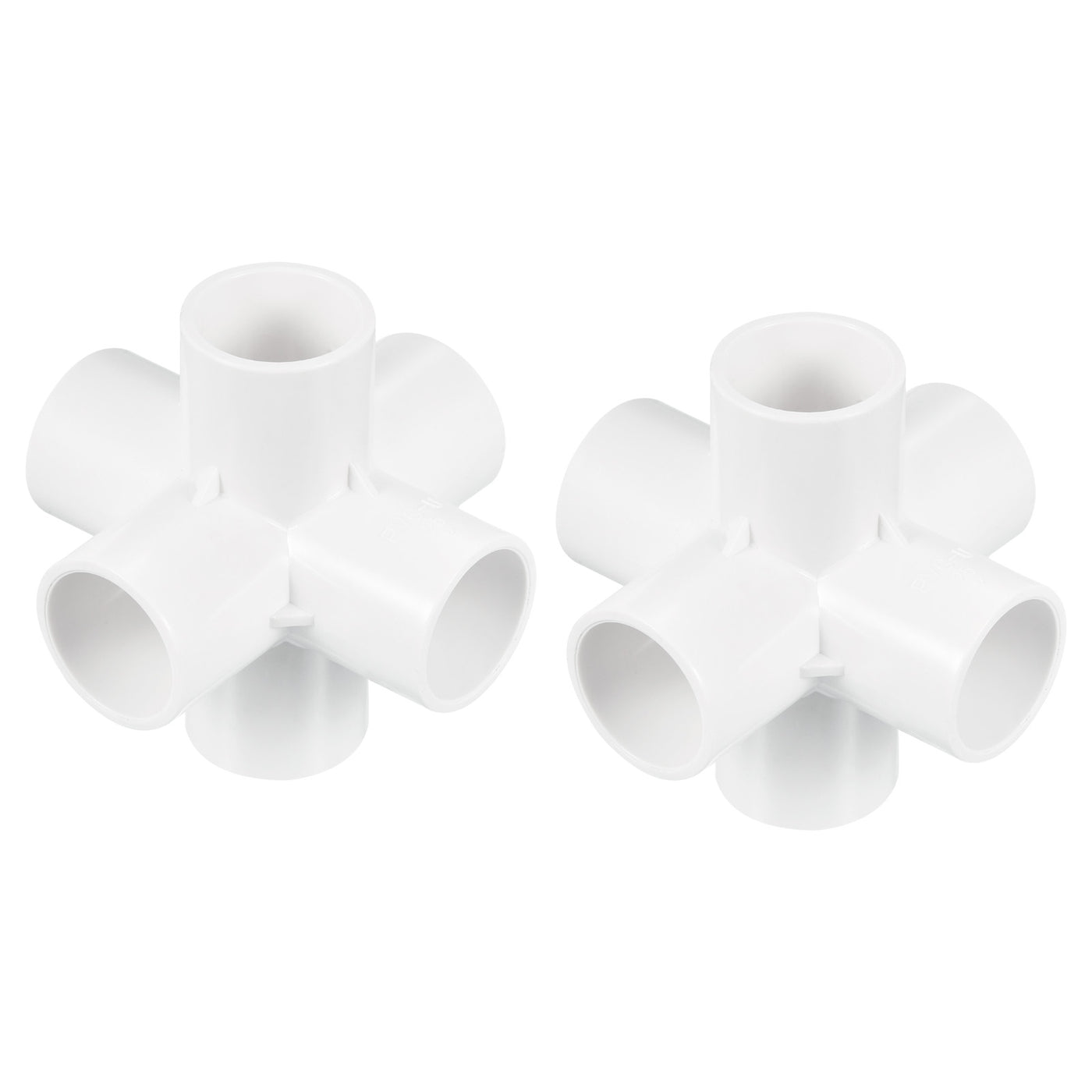 Harfington 25mm PVC Pipe Fittings 2pcs 6 Way Elbow Water Joint Connectors Adapters