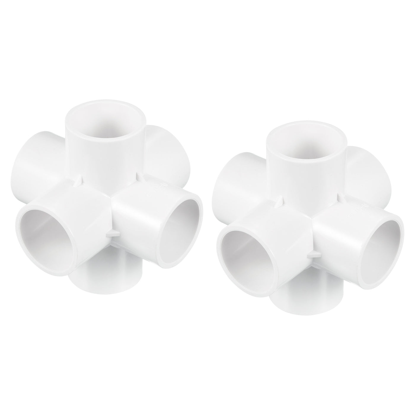 Harfington 32mm PVC Pipe Fittings 2pcs 6 Way Elbow Water Joint Connectors Adapters