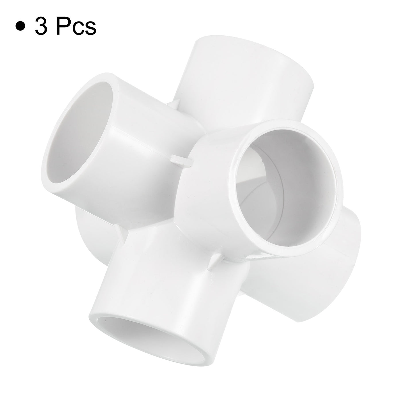 Harfington 32mm PVC Pipe Fittings 3pcs 6 Way Elbow Water Joint Connectors Adapters