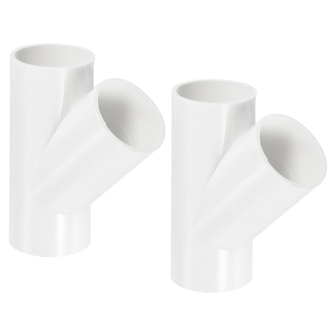 Harfington 32mm PVC Pipe Fittings 2pcs 3 Way 45 Degree Angle Water Joint Connector Adapter