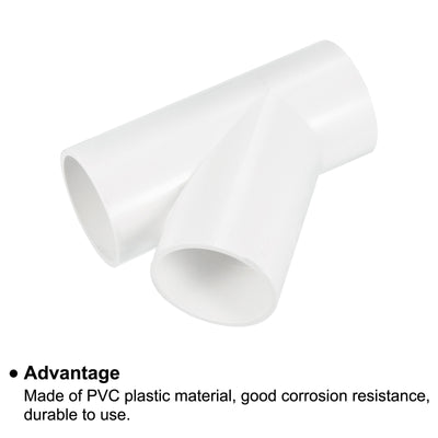 Harfington 2" PVC Rohrbeschläge 1Pack 3 Wege 45° Winkel Wasserschlauch Anschluss für Garten