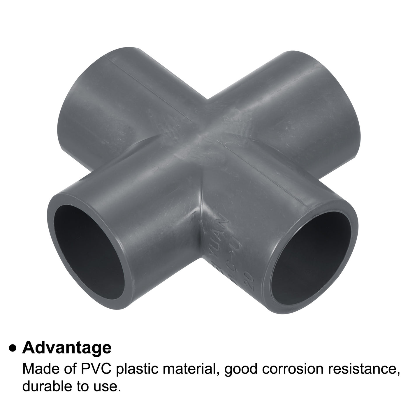 Harfington 20mm PVC Water Pipe Fittings 4 Way Tee Cross Joint Connectors Adapters