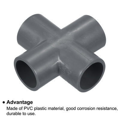 Harfington 20mm PVC Water Pipe Fittings 4 Way Tee Cross Joint Connectors Adapters