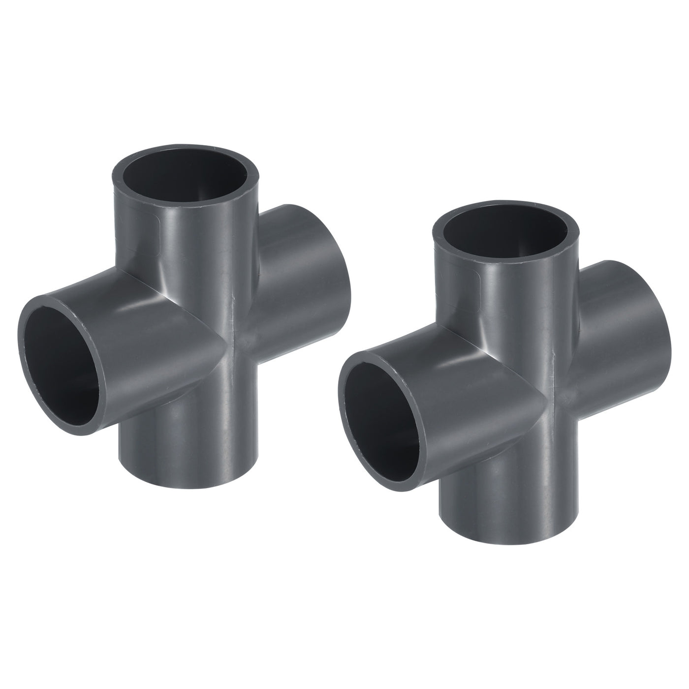 Harfington 2pcs 25mm PVC Water Pipe Fittings 4 Way Tee Cross Joint Connectors Adapters