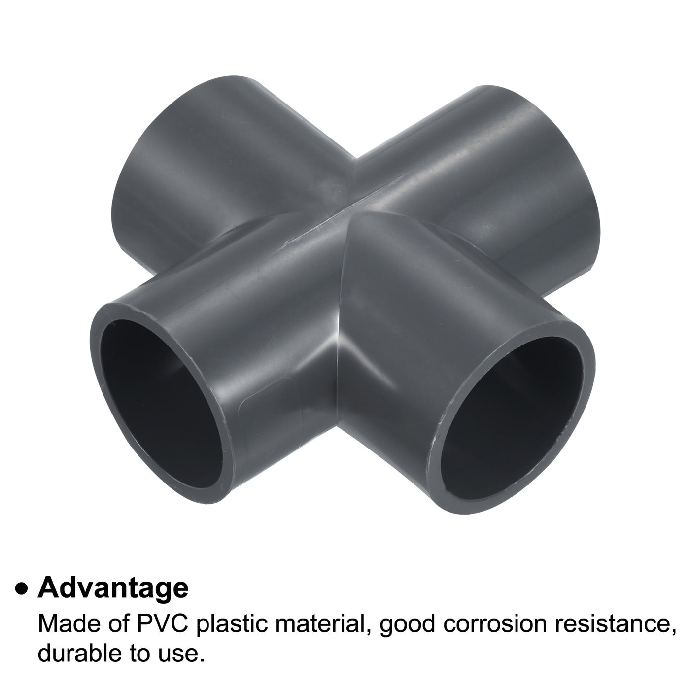 Harfington 3pcs 25mm PVC Water Pipe Fittings 4 Way Tee Cross Joint Connectors Adapters