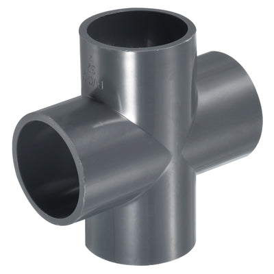 Harfington 32mm PVC Water Pipe Fittings 4 Way Tee Cross Joint Connectors Adapters