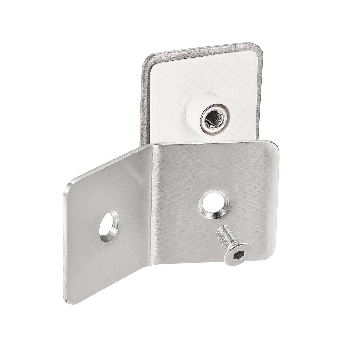 uxcell Uxcell Stainless Steel Square Glass Clamp, 135 Degree Single Side Glass Bracket Clip for Shower Door