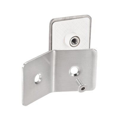 Harfington Uxcell Stainless Steel Square Glass Clamp, 135 Degree Single Side Glass Bracket Clip for Shower Door