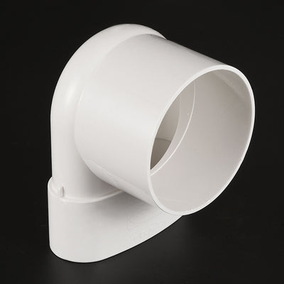 Harfington PVC Water Pipe 90 Degree Reducing Elbow Coupling Fitting 85x75mm ID Tube Reducer Connector Adapter, White Pack of 1