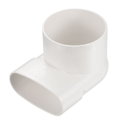 Harfington PVC Water Pipe 90 Degree Reducing Elbow Coupling Fitting 85x75mm ID Tube Reducer Connector Adapter, White Pack of 1