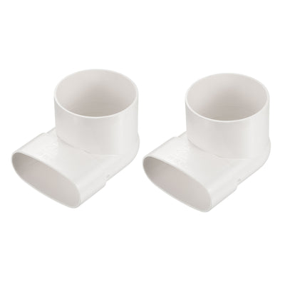 Harfington PVC Water Pipe 90 Degree Reducing Elbow Coupling Fitting 85x75mm ID Tube Reducer Connector Adapter, White Pack of 2