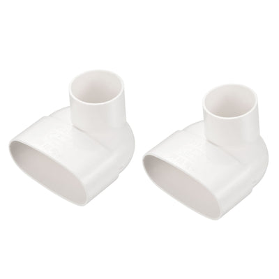 Harfington PVC Water Pipe 90 Degree Reducing Elbow Coupling Fitting 85x40mm ID Tube Reducer Connector Adapter, White Pack of 2