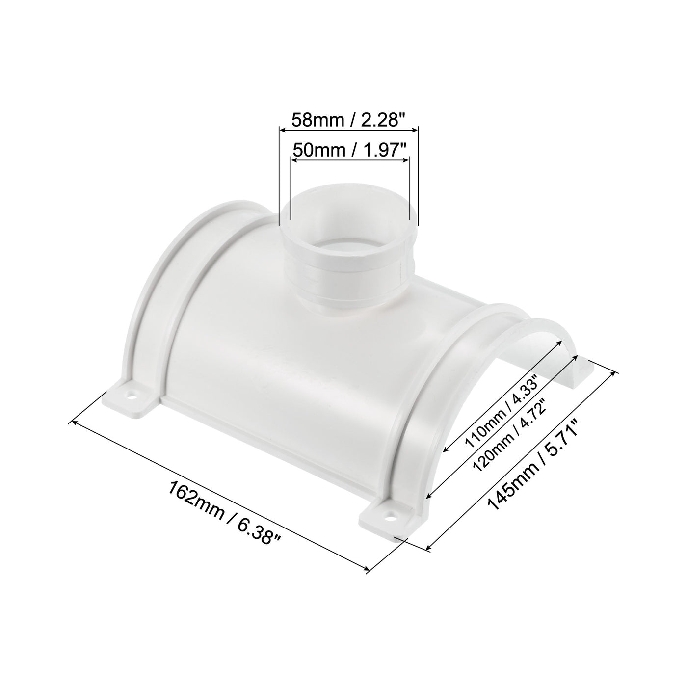 Harfington 110x50mm ID PVC Pipe 3-Way Saddle Tee Kit, 1 Pack Fitting Tube Connector Adapter Junction for Garden Irrigation